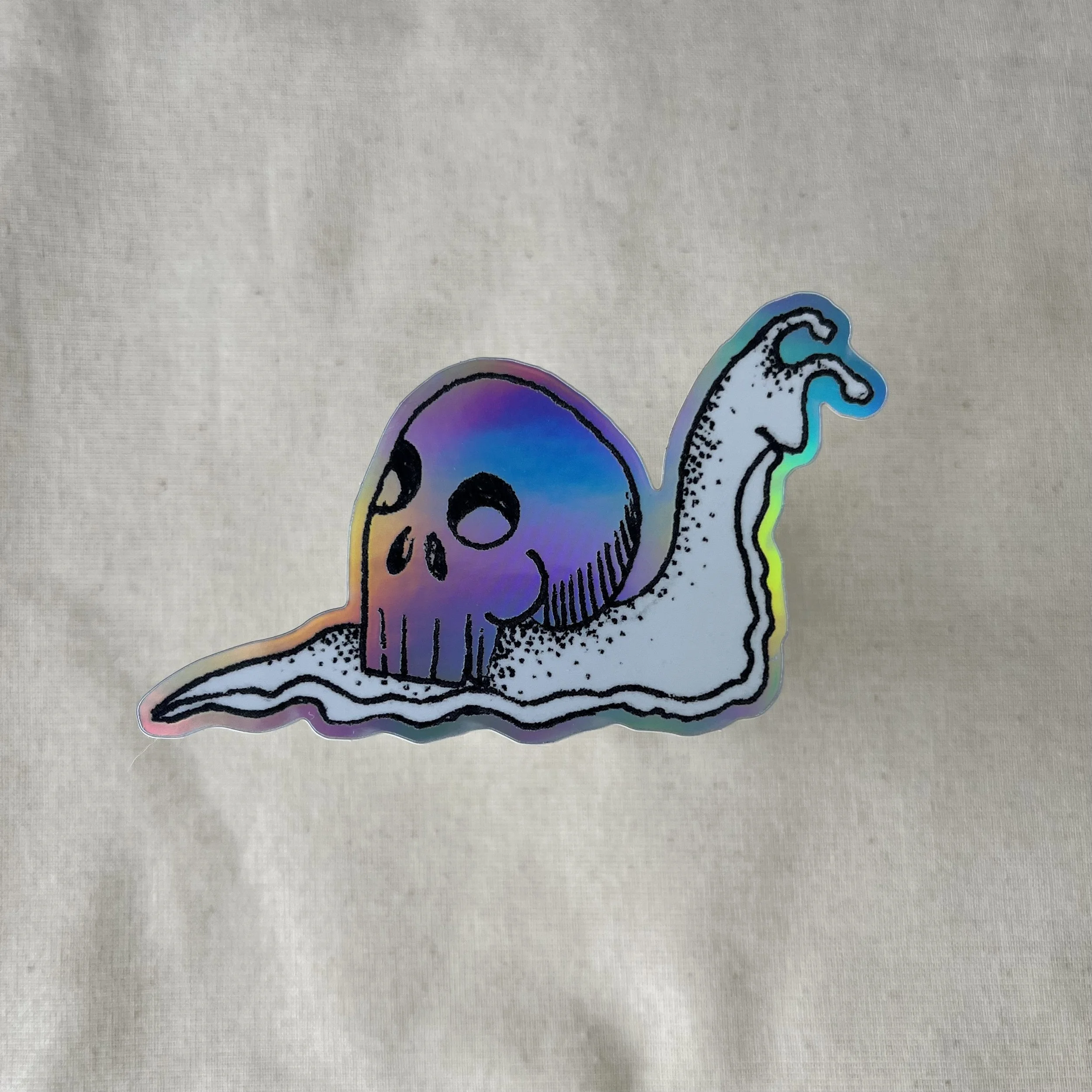 Holo Skull Slug Sticker