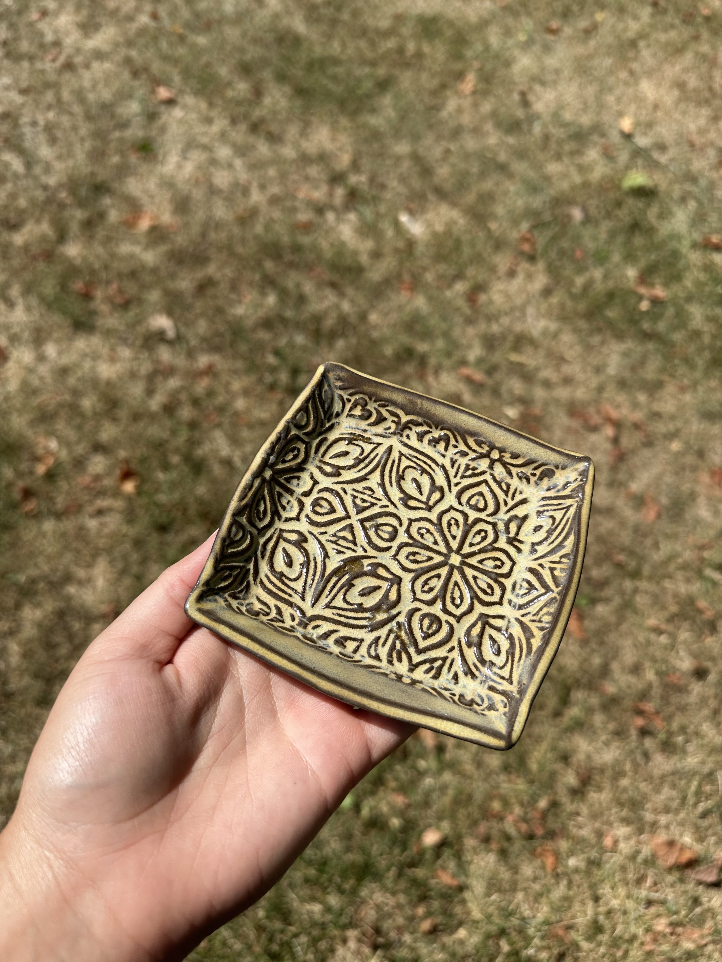 yellow mini trinket dish