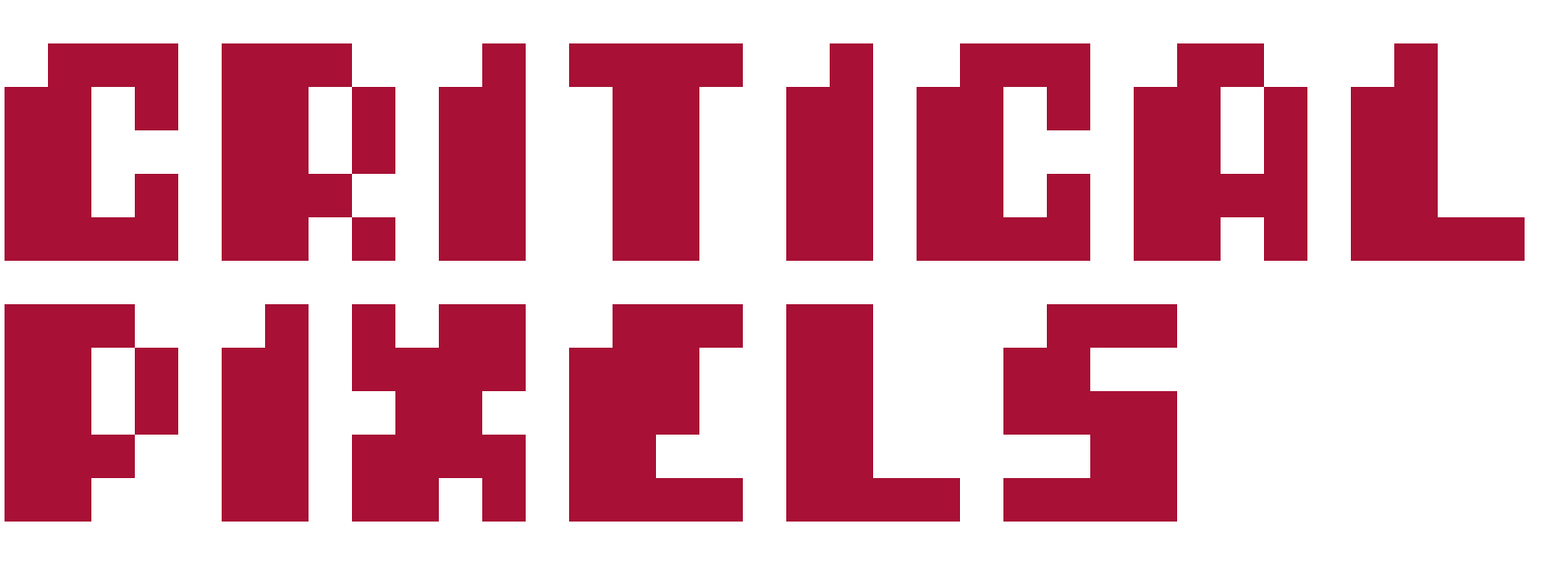 Critical pixel written in pixel font