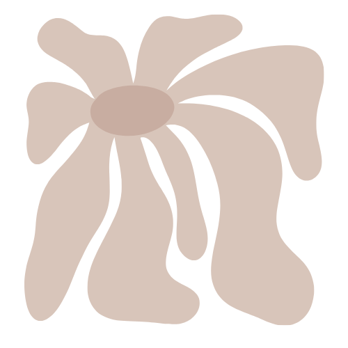 A stylized beige flower with irregular petals against a black background.