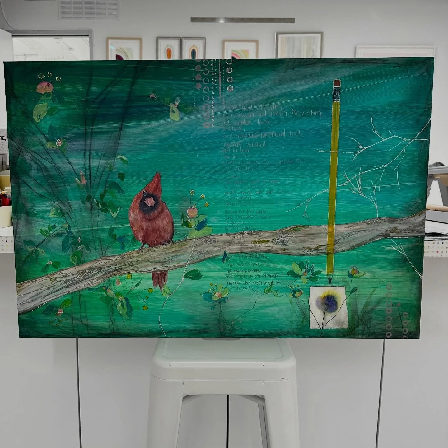 Thank to those who shared interested for this work over the weekend&hellip; they are heading to the framers today for the upcoming &ldquo;Life Demands Both Ends&rdquo; solo exhibition @washingtongallerywaco in October. One of many works they will be 