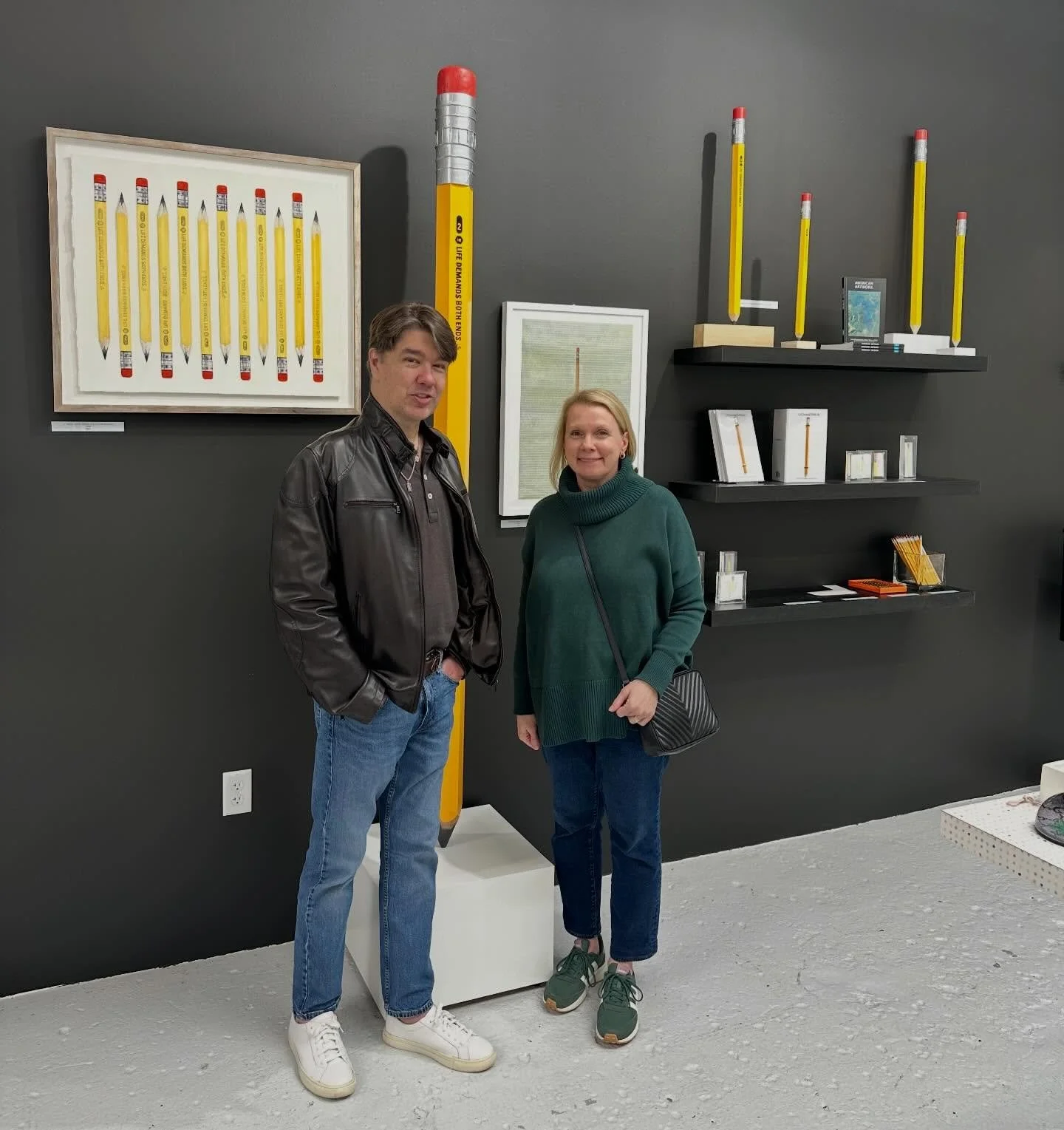 Meet The Huff&rsquo;s. They are collectors of mine. They stopped by the studio to see &ldquo;what&rsquo;s happening&rdquo; with regard to &ldquo;The Pencil&rdquo; this past SECOND SATURDAY. It was a moment of surprise to see them, and it was a bigger