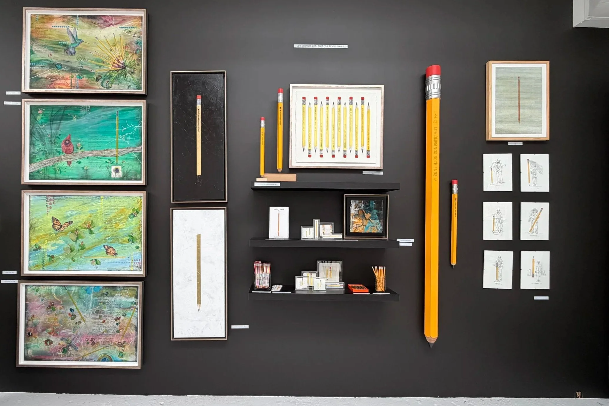 Life Demands Both Ends + Pencil Wall in studio