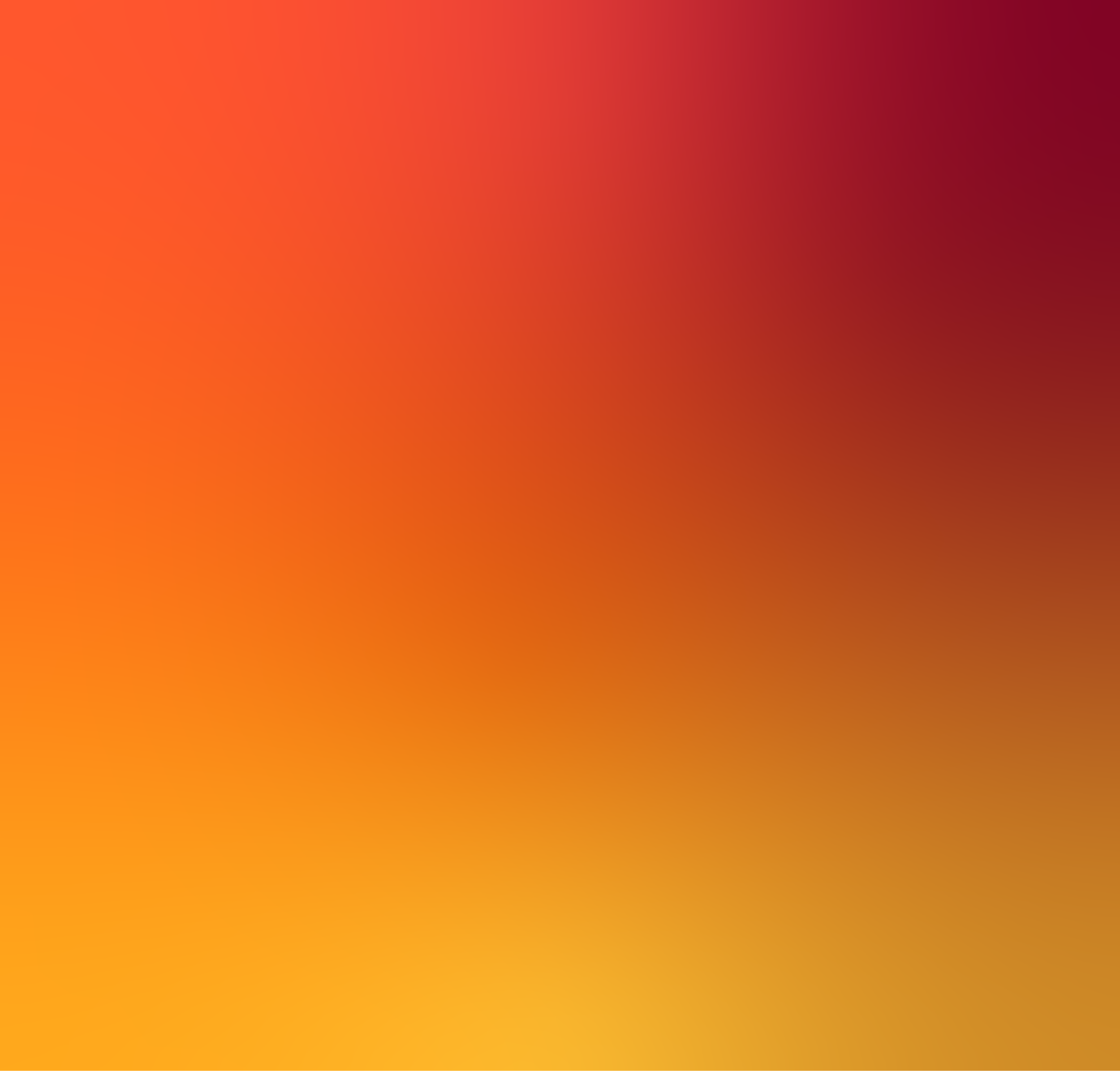 Blurred, colorful gradient background in shades of orange, yellow, red, and maroon.