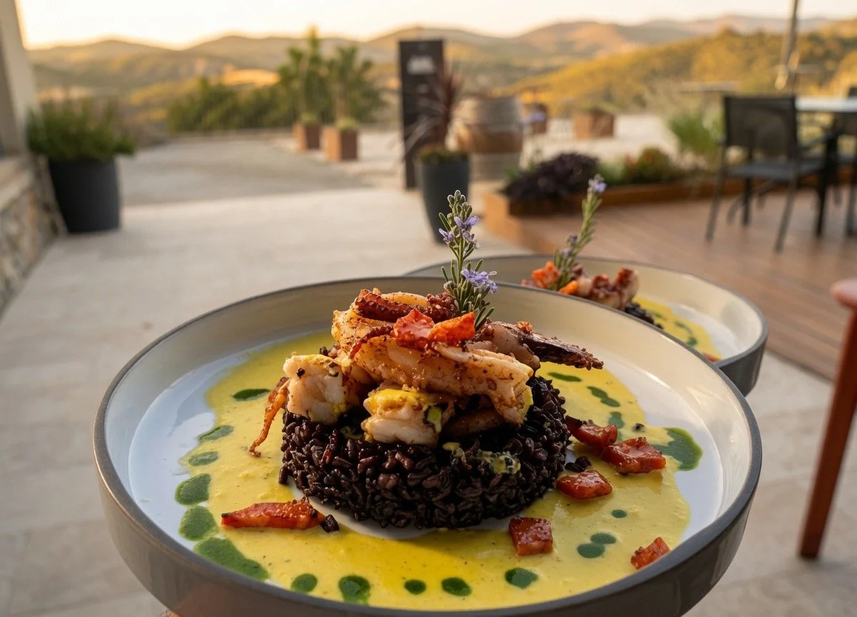 Plat du restaurant du Château du Poët-Célard