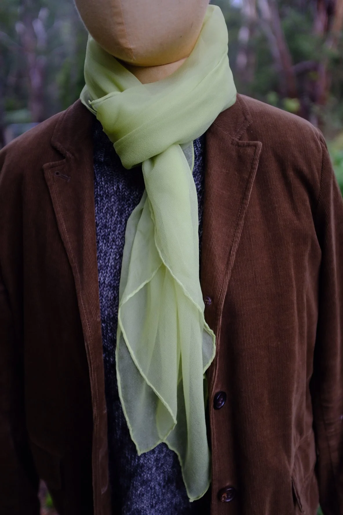 Pure Silk Chiffon Weld and Chlorophyllin Sylph Scarf