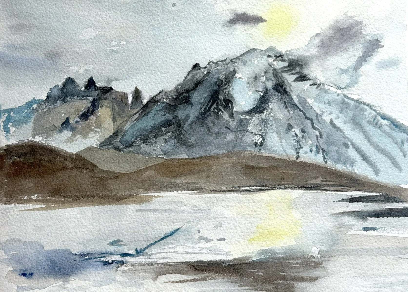 A FROZEN LAKE IN TORRES DEL PAINE