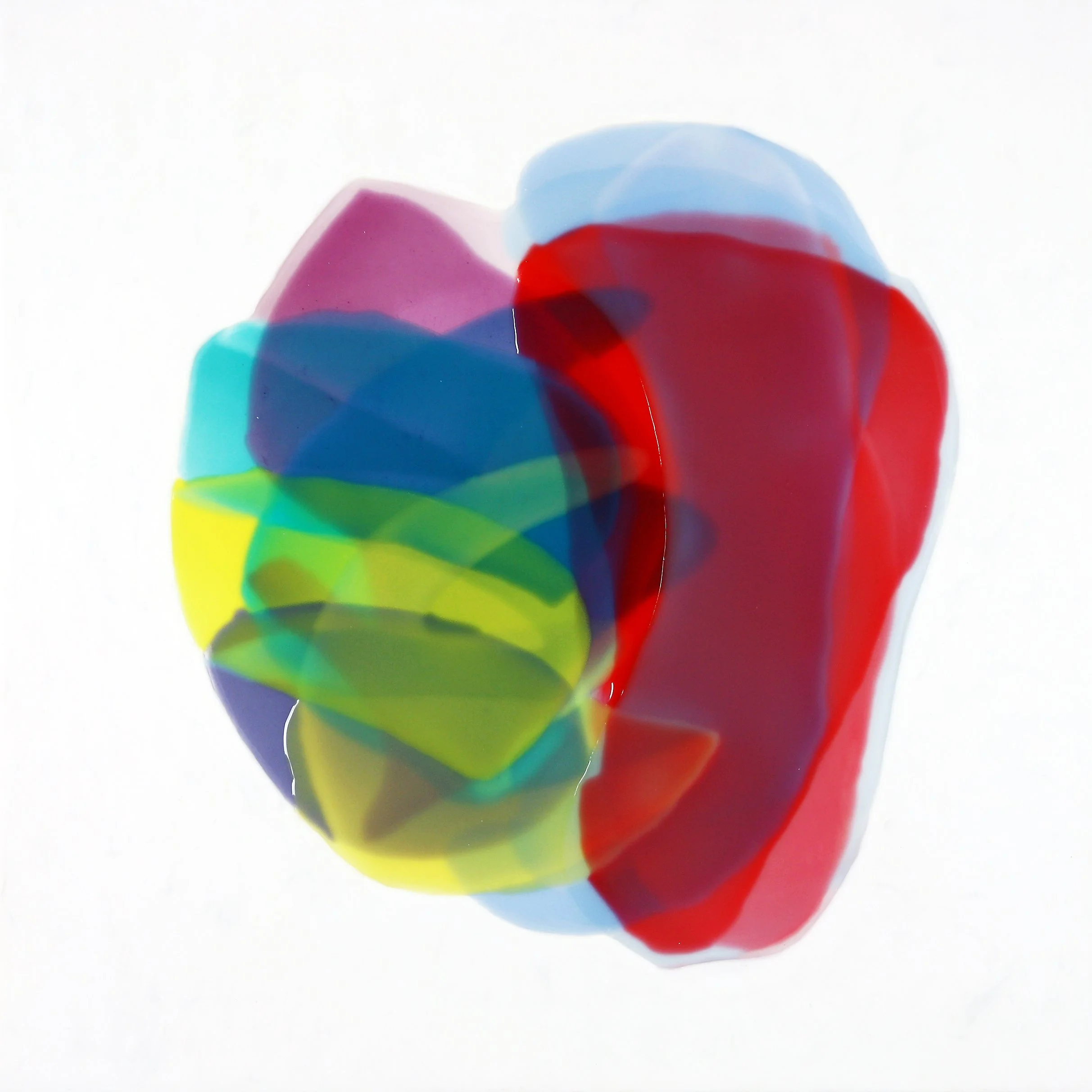 BLEND 44, Oil, mixed media, resin and acrylic on wood, 20 x 20″, 2021 | Private Collection