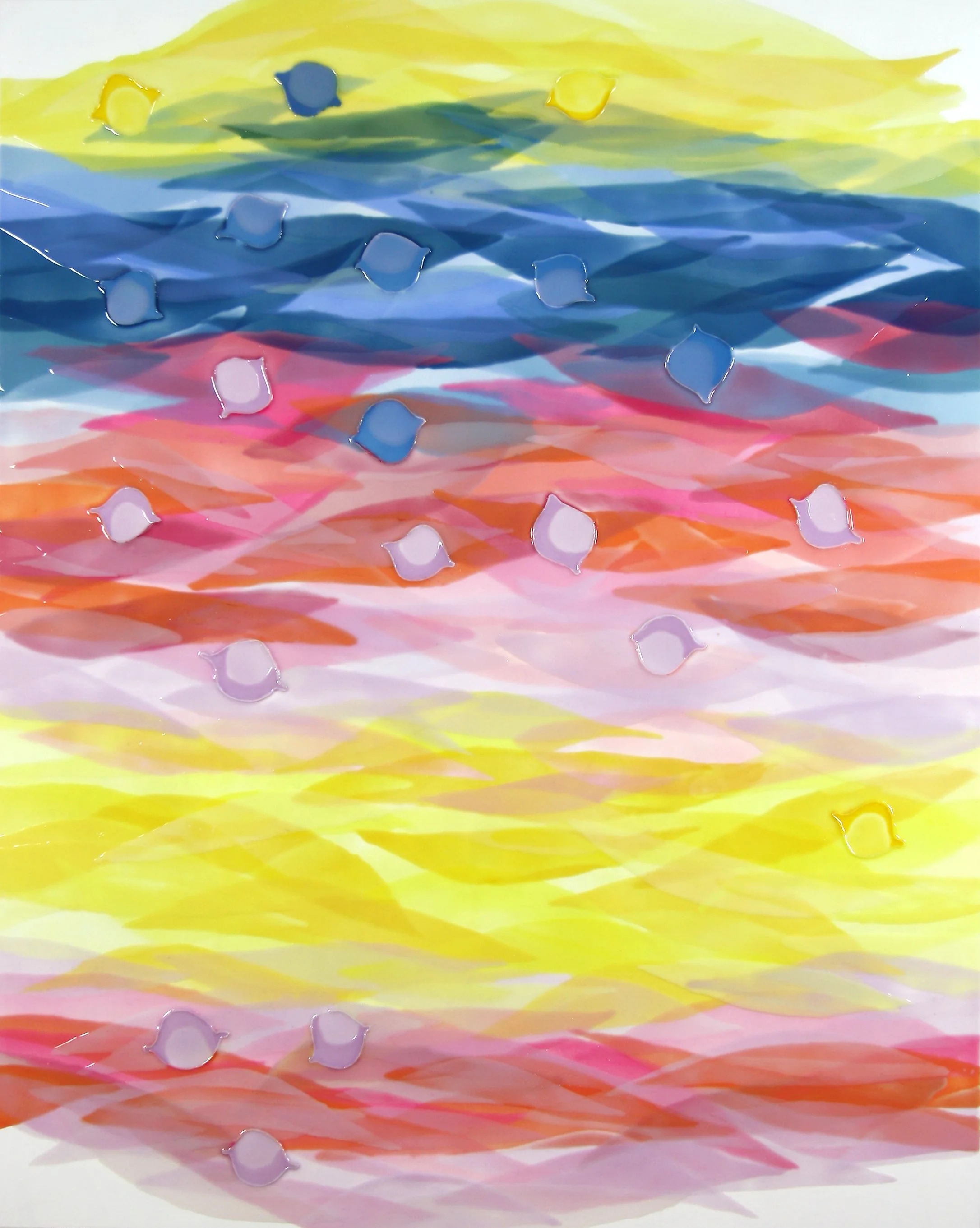 HARMONIC MOVEMENTS 1, Oil and epoxy resin, acrylic background on wood, 50 X 40 inches, 2026 | Available in Studio 