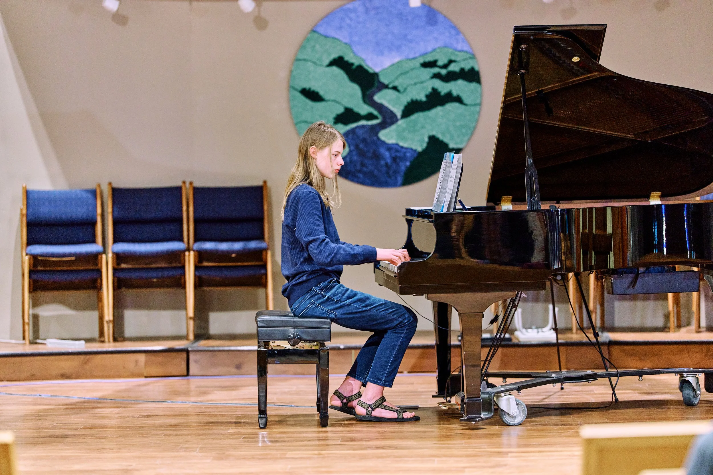 Clark performing Chopin in February's piano recital
