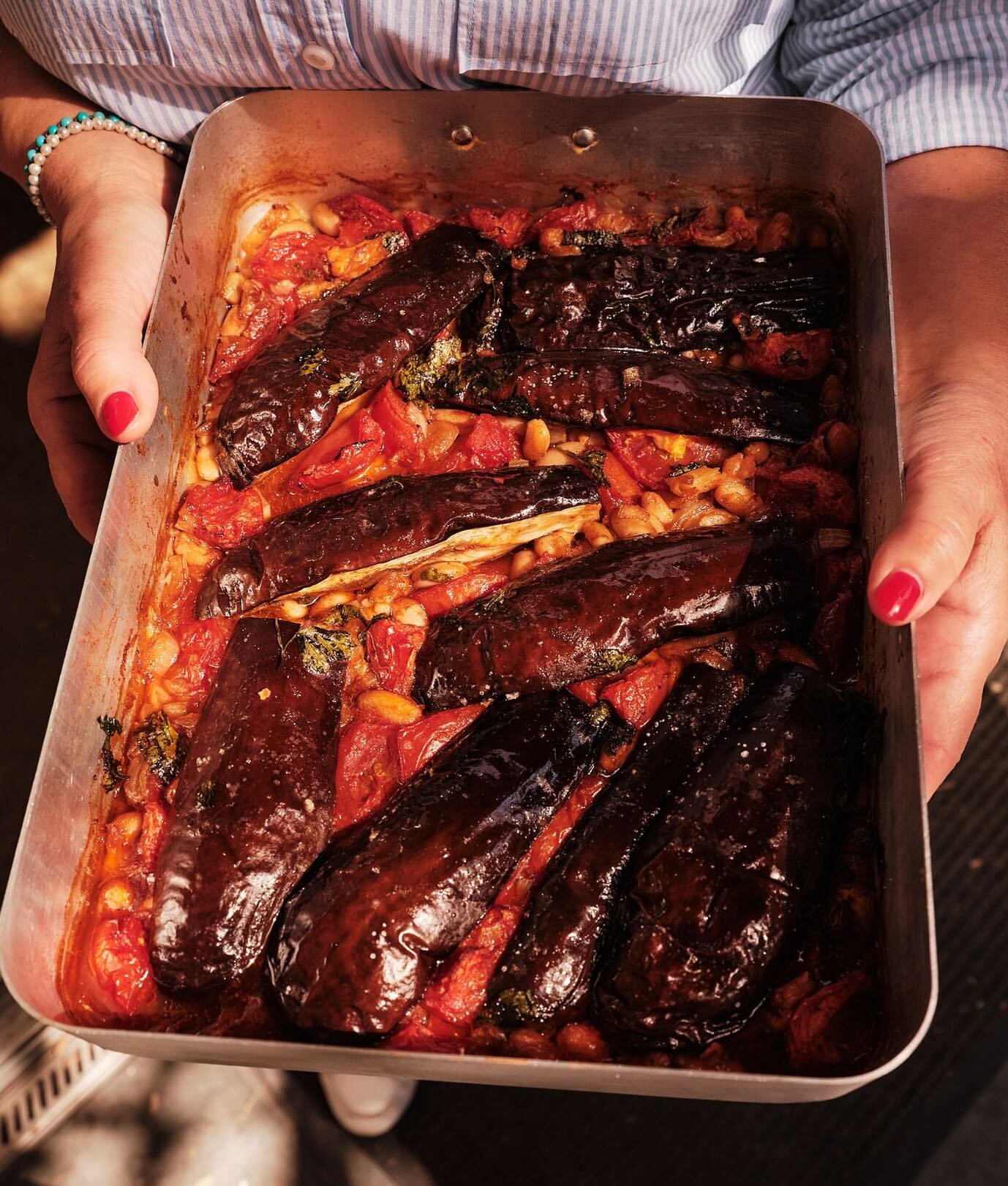 Greek Orthodox Easter is on the 5th of May this year and many will be observing lent, following a plant based diet. My new cookbook, THE MEDITERRANEAN COOK, is filled with seasonal plant forward recipes, like this delicious Roasted eggplant  and cann