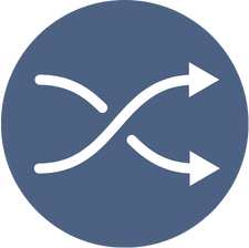 Icon of three branching arrows representing a split or decision process.