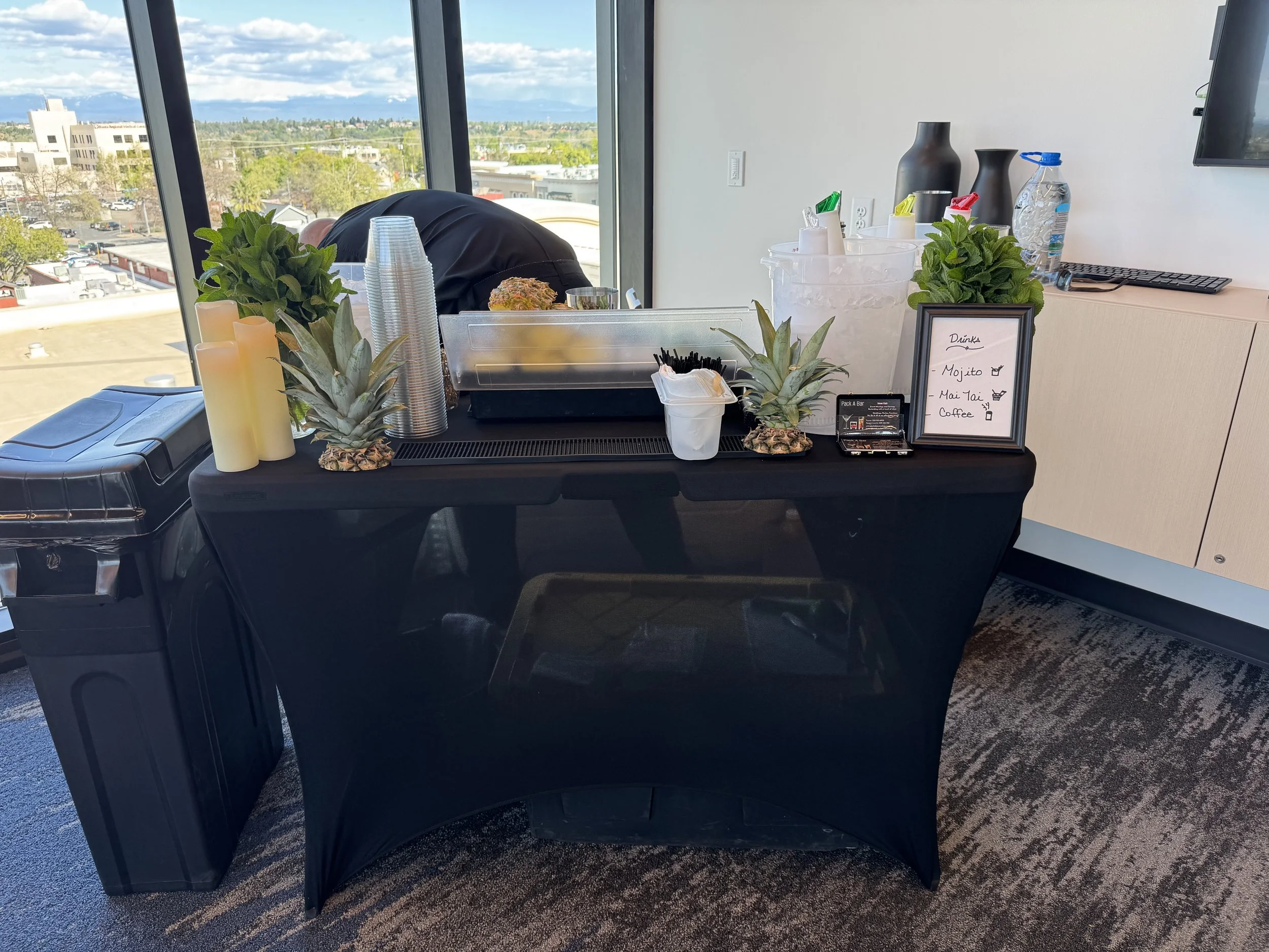 Bar table set up