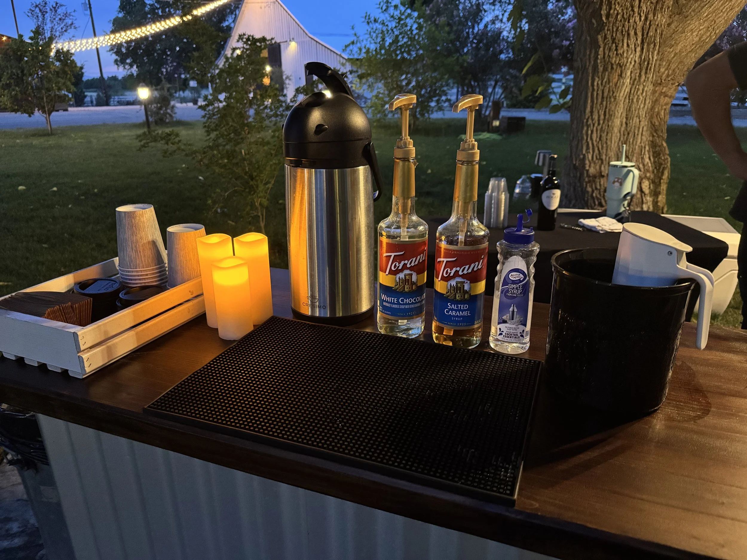 Coffee station by night