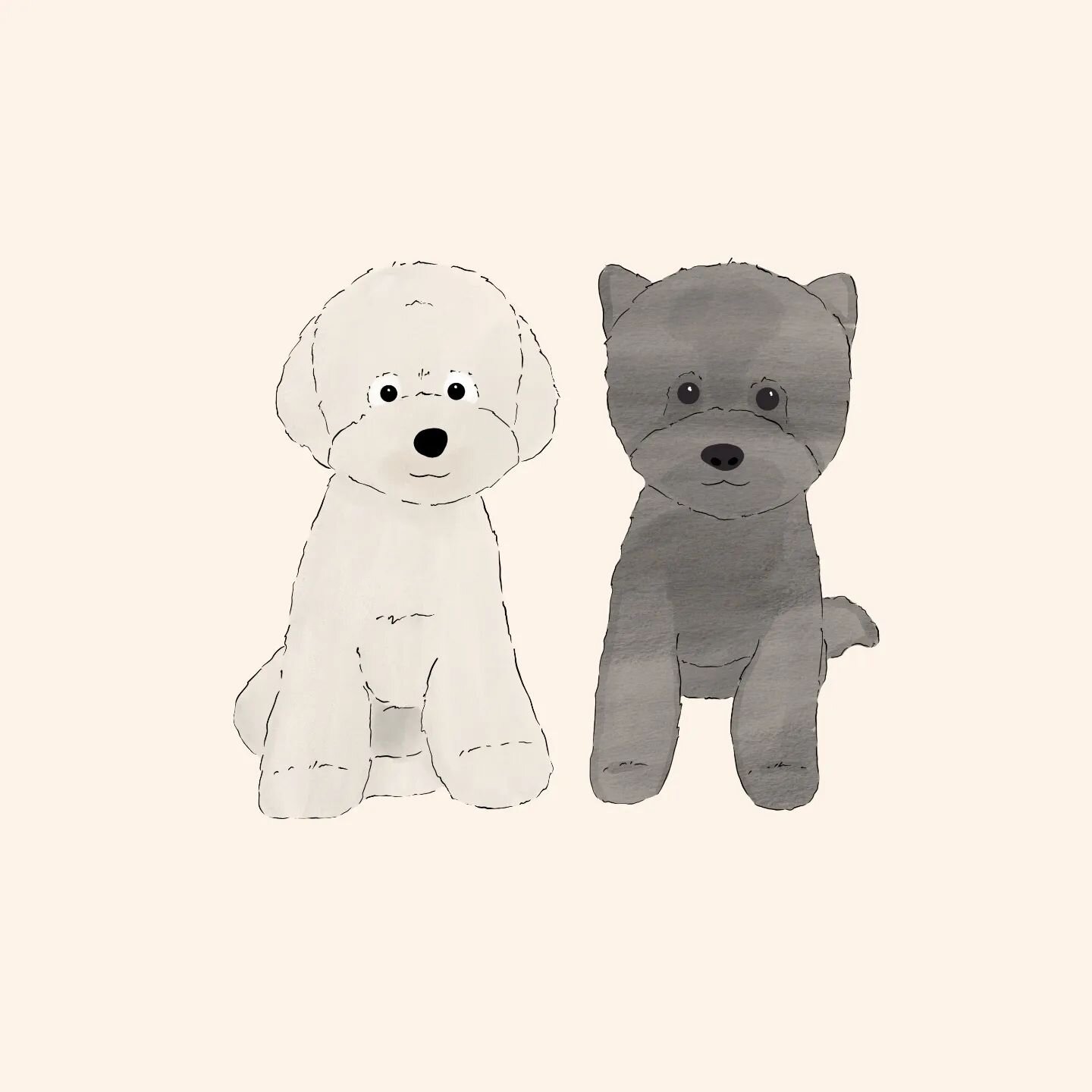 When your fur babies make it to the invitation.
These cute poodles really were on the invitation for L&amp;S.

Want a chance to have your lovely pets drawn for free? Join the Giveaway pinned on my profile.

#digitalillustrations #fashionillustration 