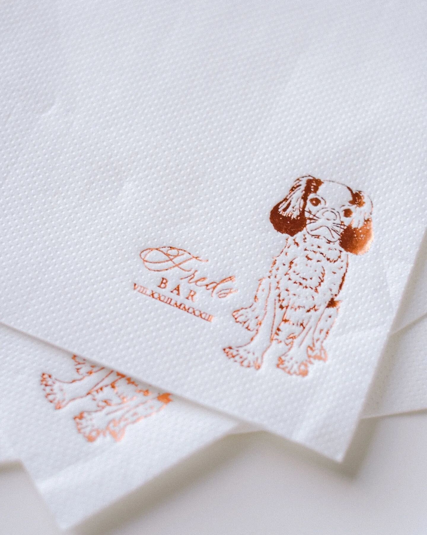 Pet illustration for your wedding. 

The lovely Fred for @naliawedding's beautiful Italy wedding. Foil stamped on cocktail napkins. Here's one way to bring your furry members of the fam to a celebration.

Illustration giveaway is still open. Check ou