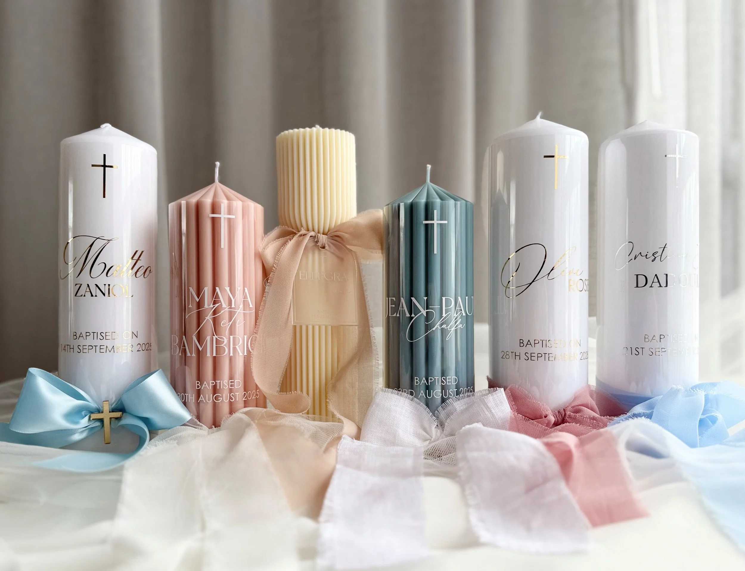 Personalised Baptism Candles Australia | Christening Candles & Keepsakes