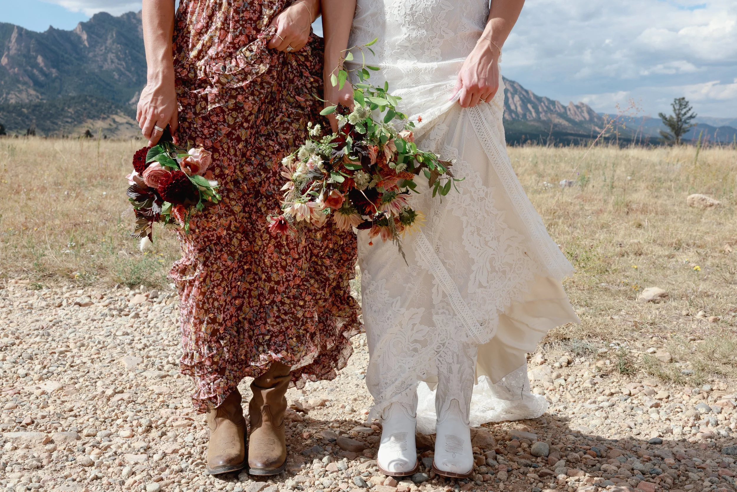 Colorado bride and bridesmaid
