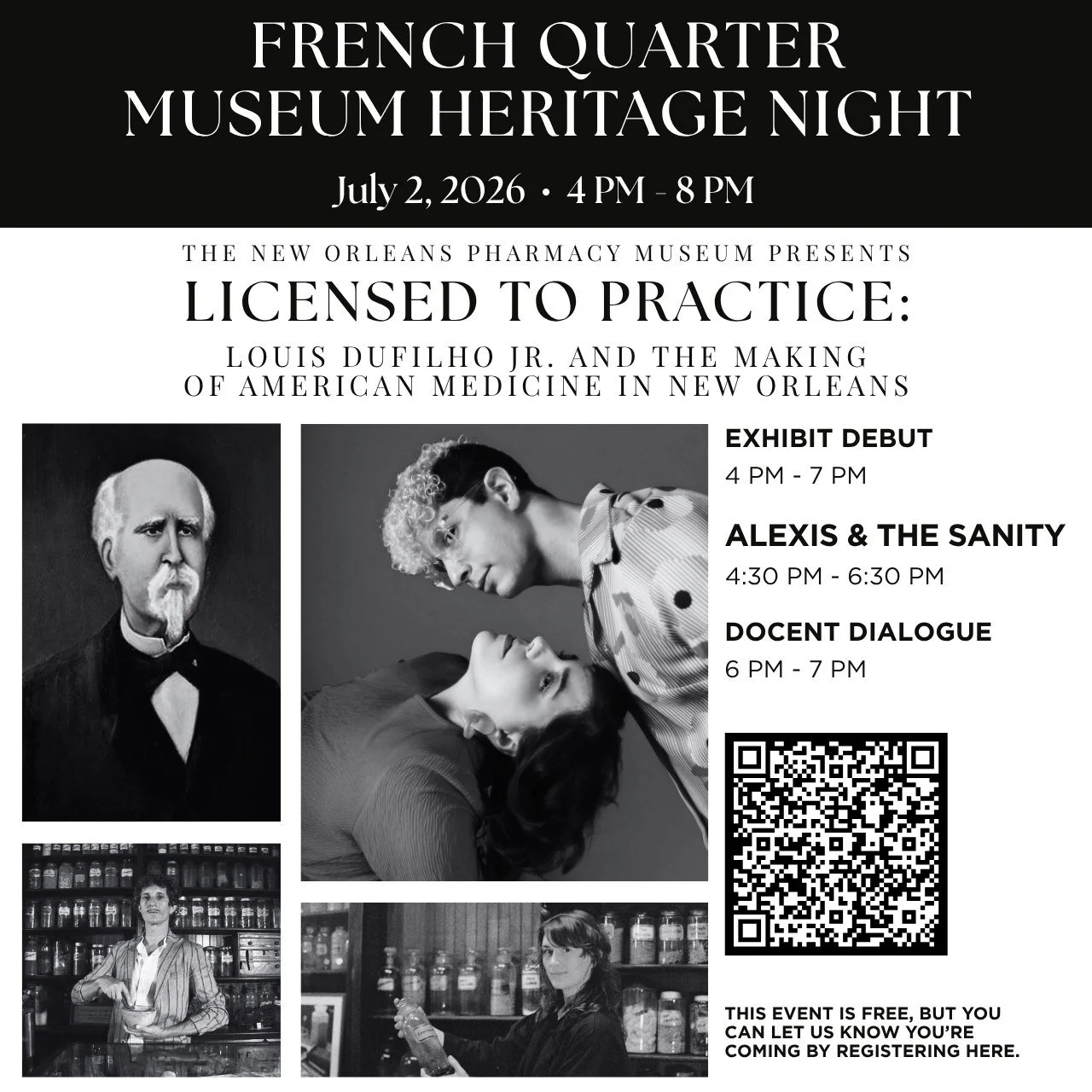 French Quarter Museum Heritage Night at the New Orleans Pharmacy Museum ft. Alexis &amp; the Sanity