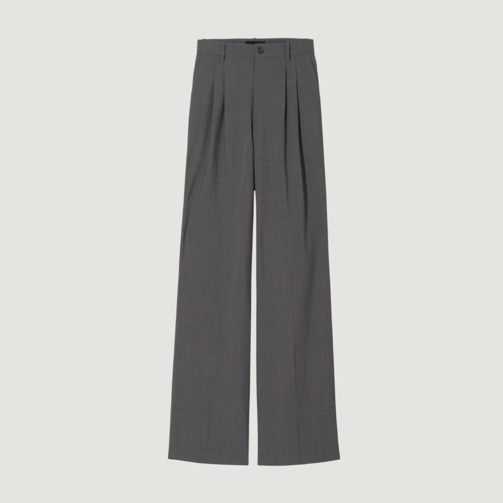 Grey Pleated Trousers
