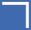A blue square icon with a white corner border.