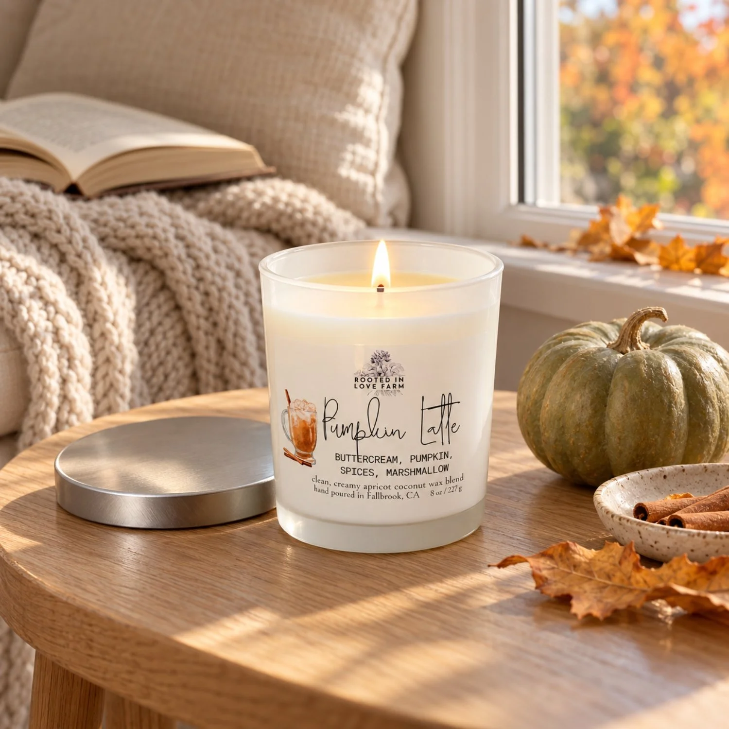 Pumpkin Latte Candle on bedside table.jpg