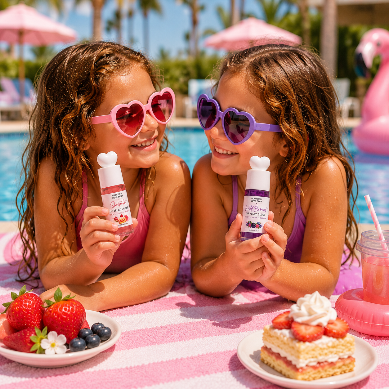 Girls by pool with both products.png
