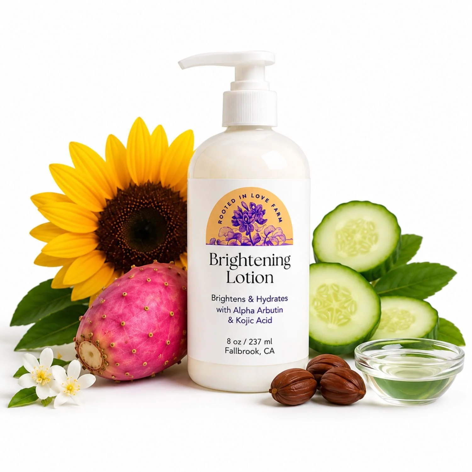 Brightening Lotion 8 oz Rooted in Love Farm.jpg