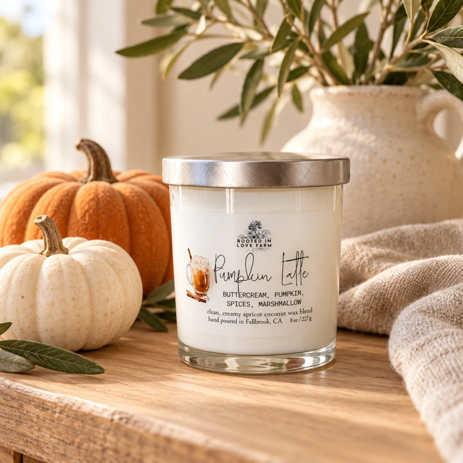 Pumpkin Latte Candle on farmhouse table.jpg