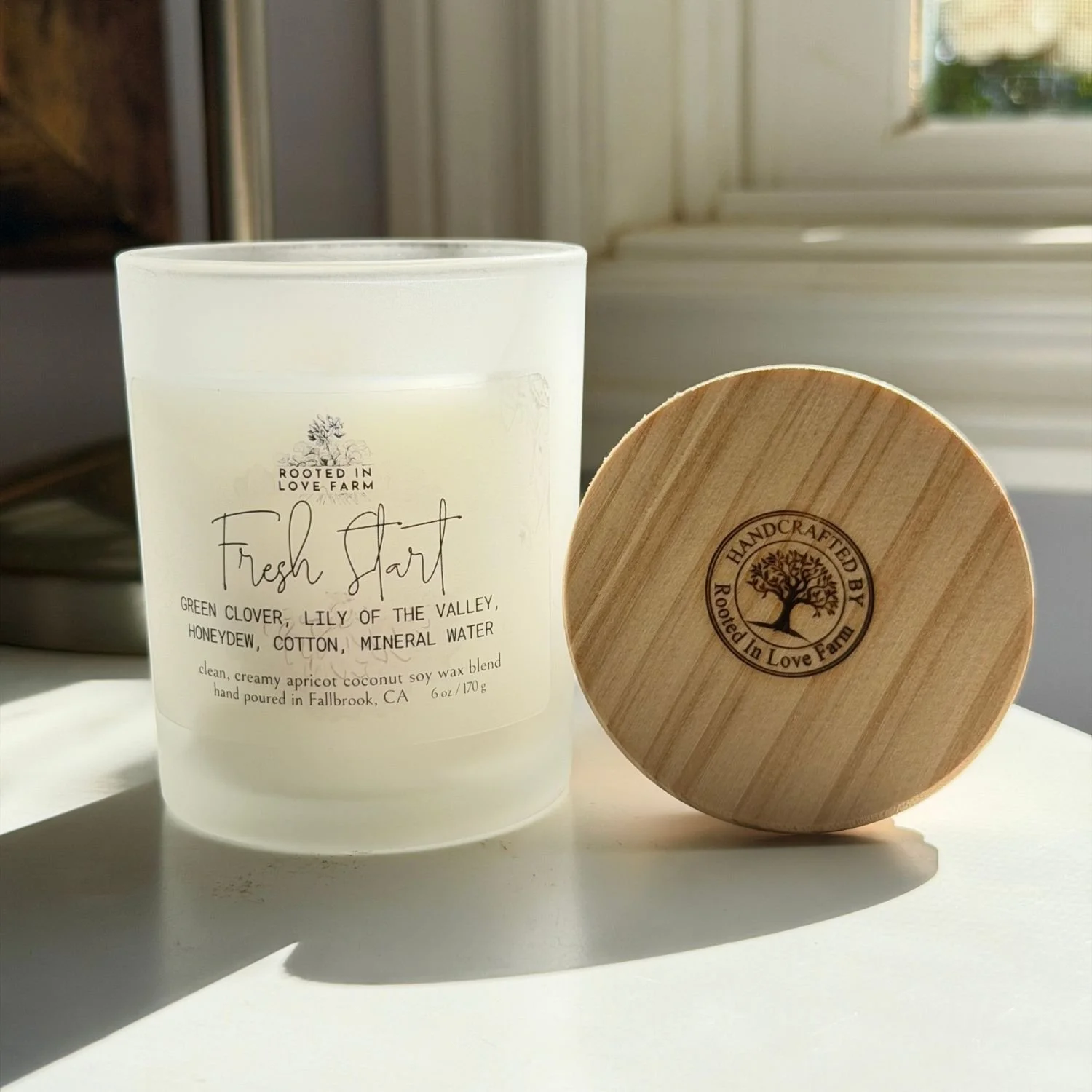 Fresh Start Candle 6 oz lid off.jpg