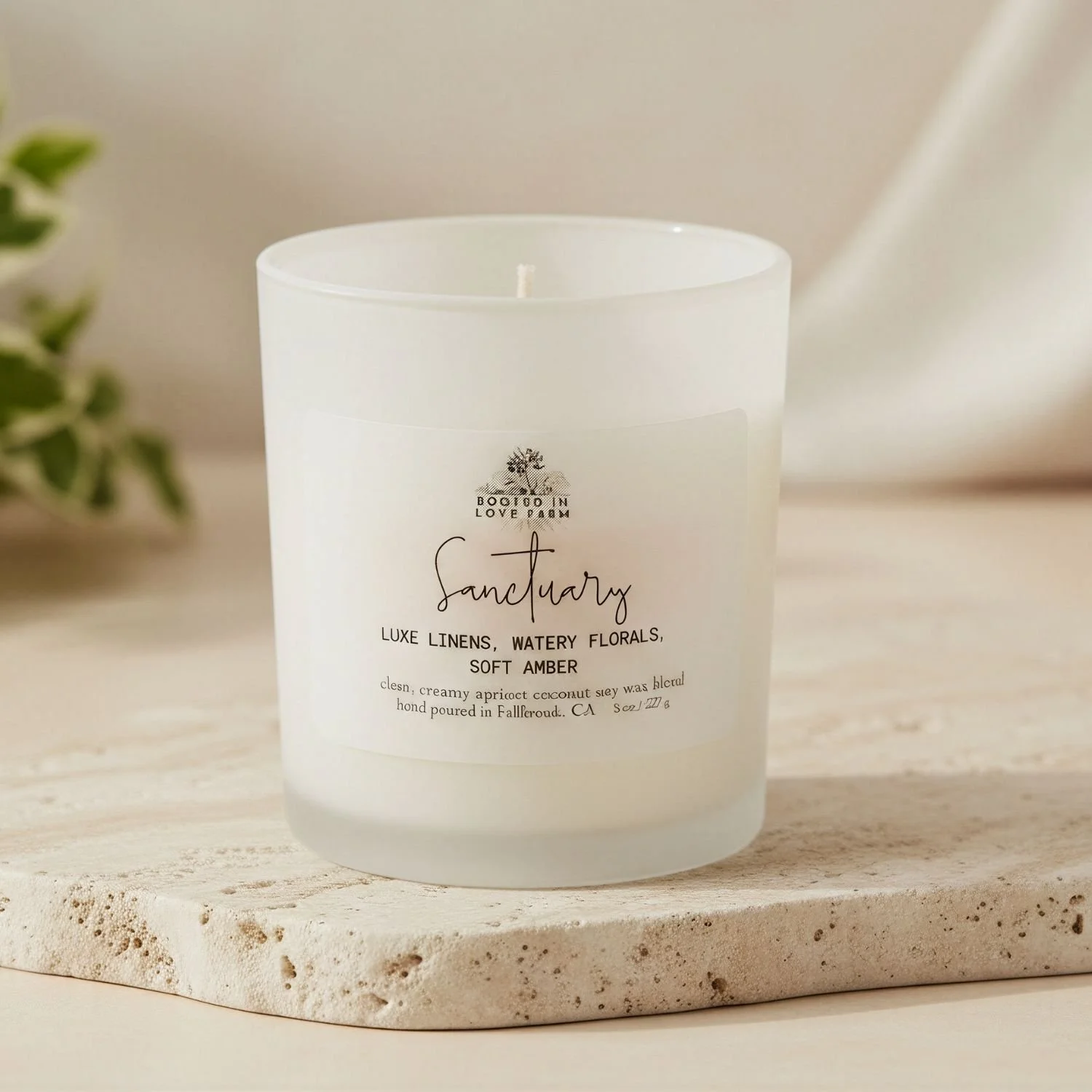 Sanctuary Candle with Spa background Rooted in Love Farm.jpg