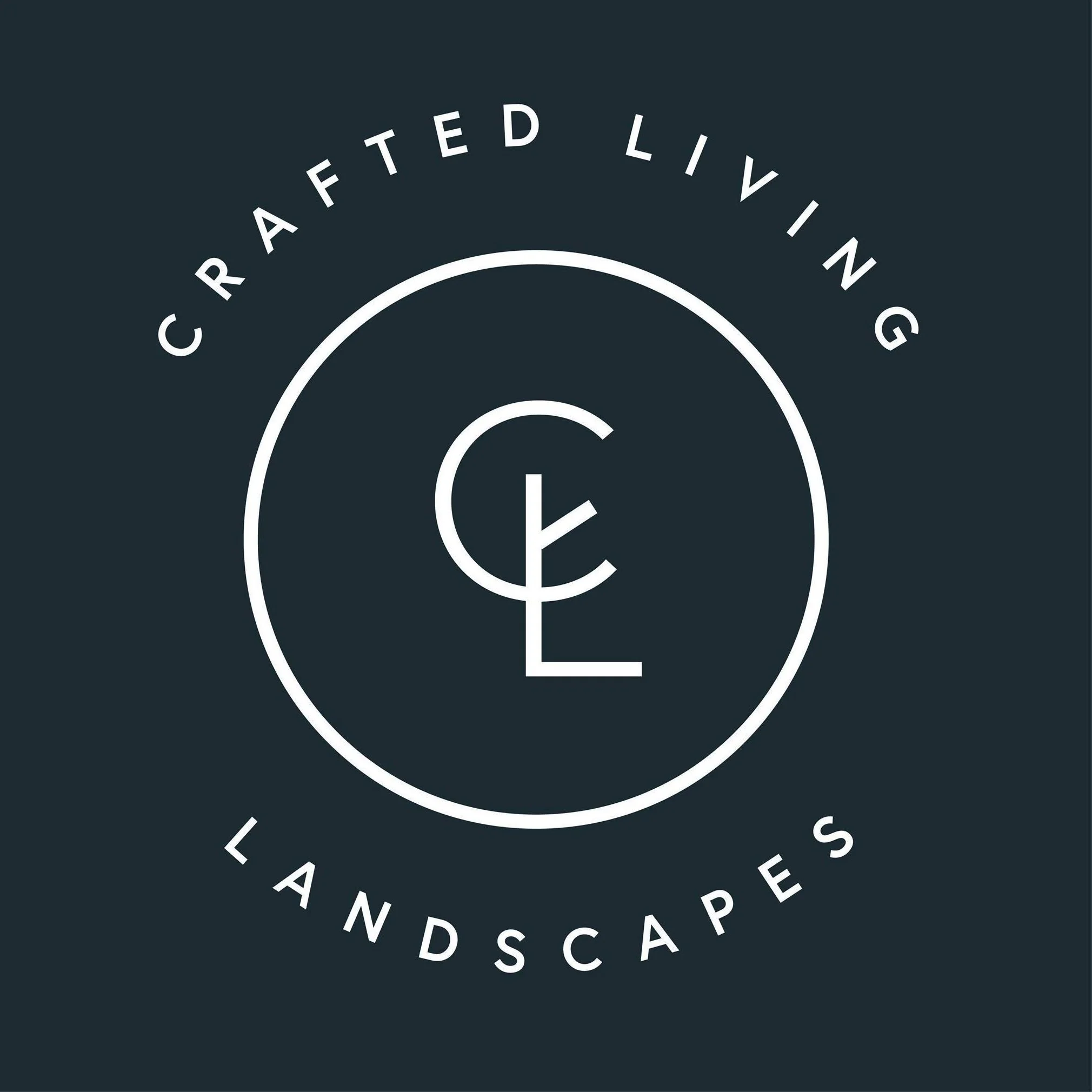 Logo for Crafted Living Landscapes with the initials 'CL' inside a circle and the company name surrounding it.