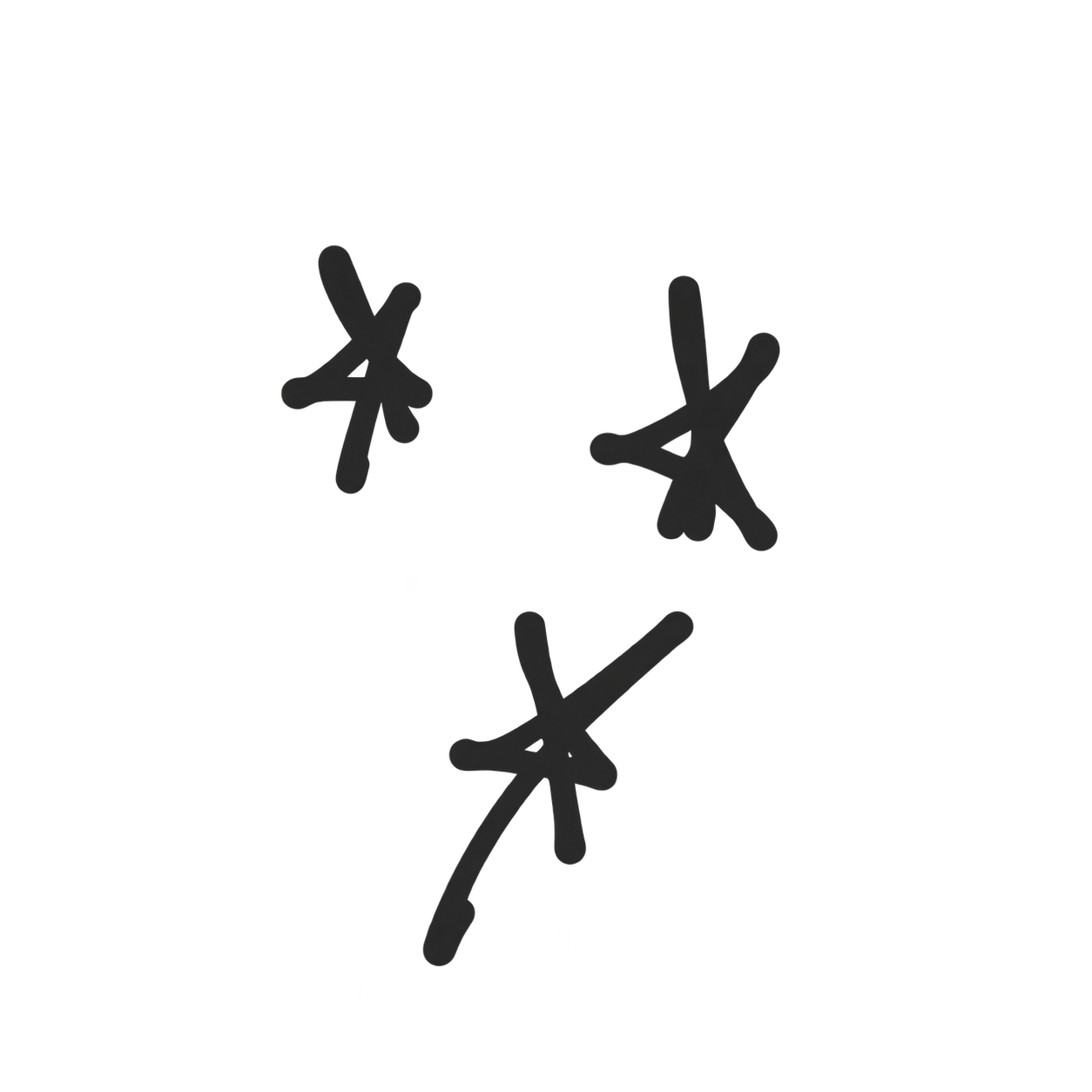 Geometric drawing of an outline square with sections divided by vertical, horizontal, and circle lines.