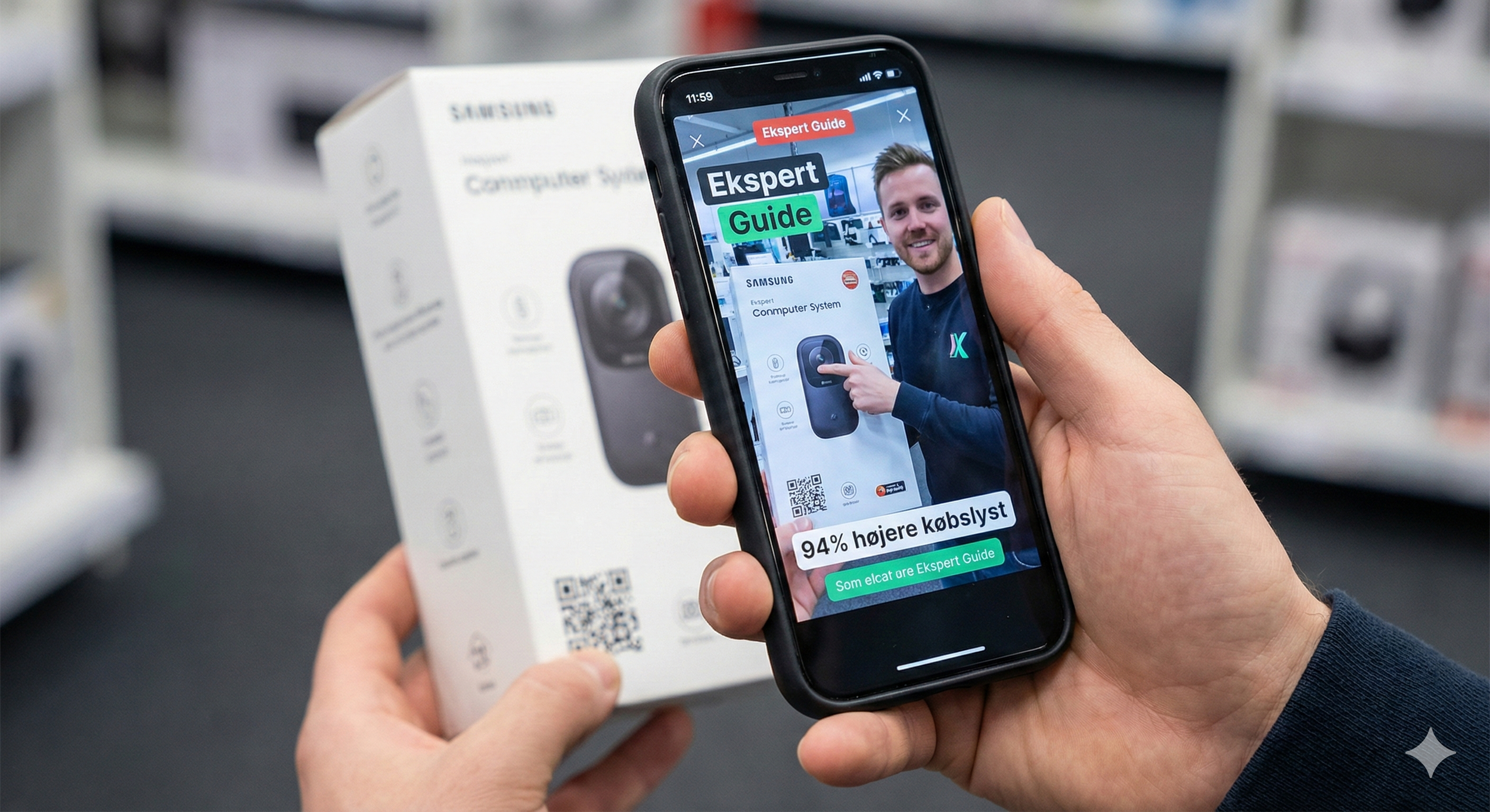 Demonstration af hvordan Augmented Reality (AR) i kombination med video skaber en engagerende og interaktiv kunderejse for moderne brands.
