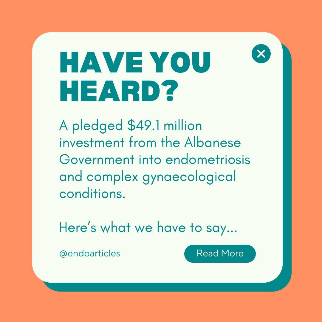 As budget month comes to an end in Australia, we wanted to share our perspective on the $49.1million pledged by the Federal Government into endometriosis and complex gynaecological conditions. 

Endo Articles welcomes this investment, and acknowledge