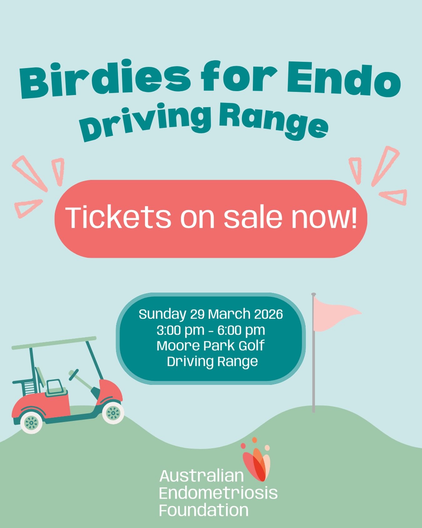 Join us this Sunday for Birdies for Endo, a fun and relaxed afternoon on the driving range in support of Endometriosis Awareness Month. 

Gather your friends, take a swing, and help support young people living with endometriosis while enjoying a uniq