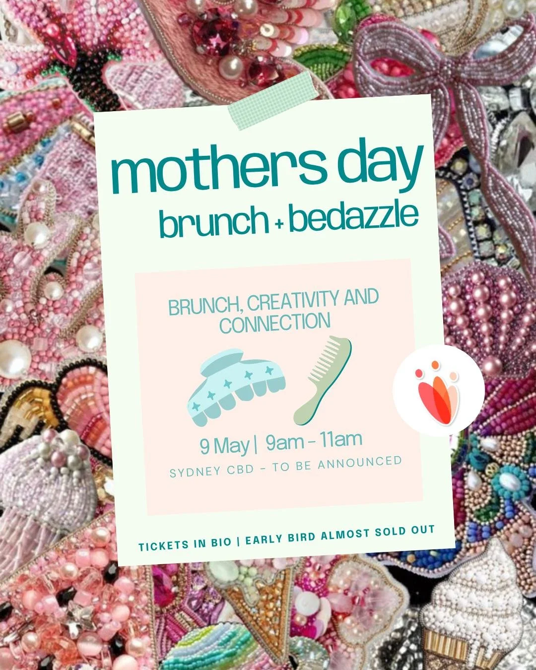 This Mother&rsquo;s Day weekend, treat your mum, aunt, sis, bestie or another loved one to a gorgeous morning for a morning of brunch and bedazzling!

What's included:
👐 90-minute bedazzling session - customise your own claw clips + hairbrushes - no