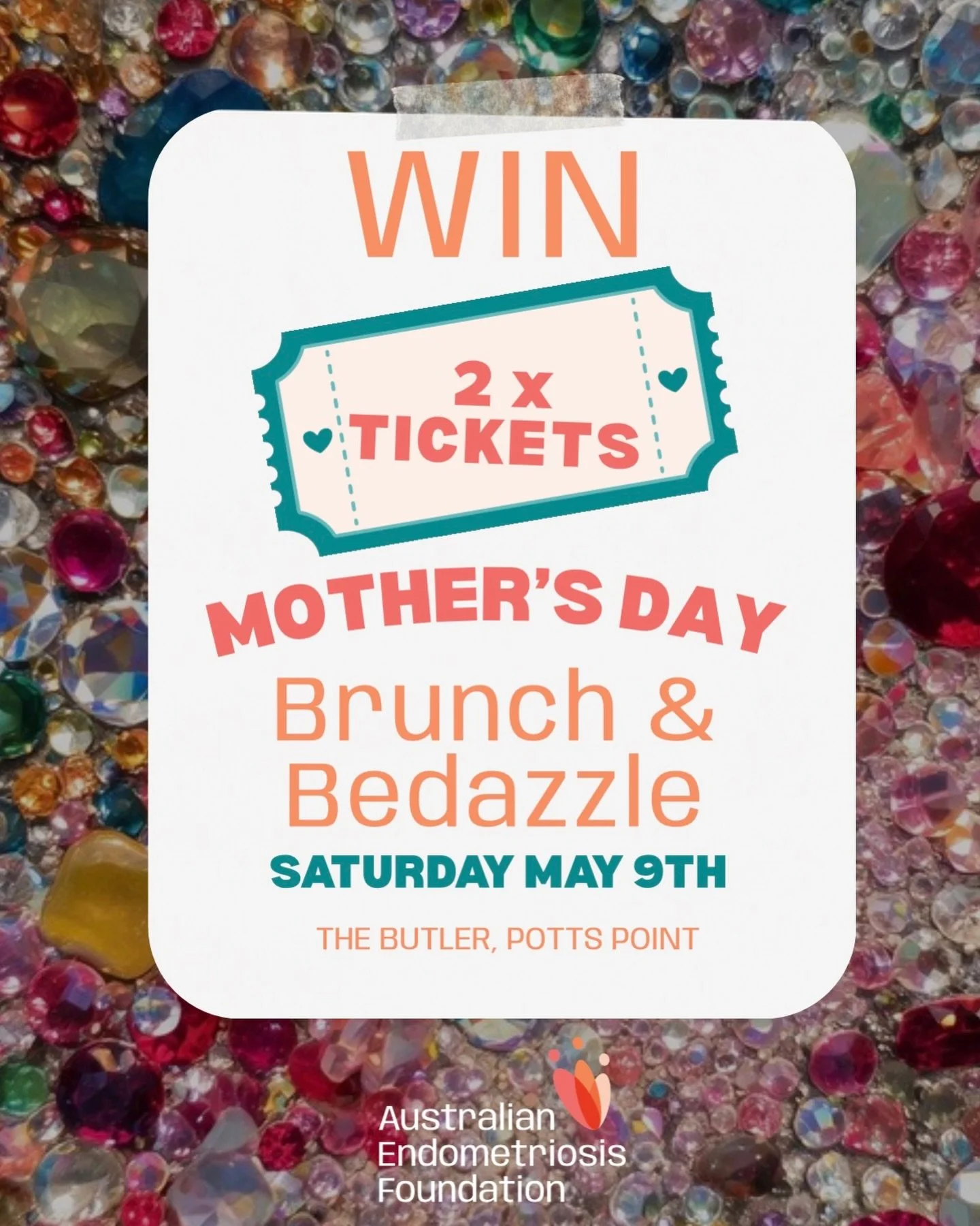 ✨ GIVEAWAY TIME! ✨ We&rsquo;re giving away 2 x tickets to our Mother&rsquo;s Day Brunch &amp; Bedazzle at The Butler, Potts Point on Saturday May 9th and we want YOU there! 💐💎

TO ENTER:
✨ Like this post
🫶🏻 Follow @ausendofoundation
💛 Tag the sp