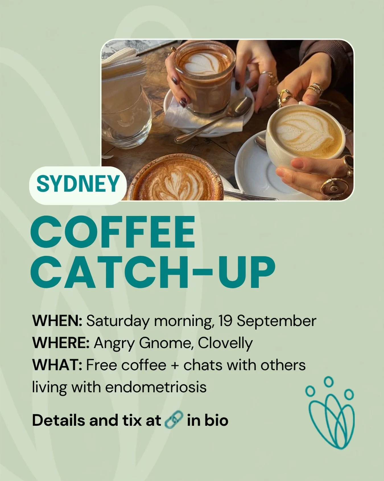 Coffee is calling!!! ☕️🫶

We&rsquo;re getting together for a cuppa, a chat + some time with people who get what it&rsquo;s like living with endo. Come meet some new faces and find a little community along the way 🫂

No need to know anyone beforehan