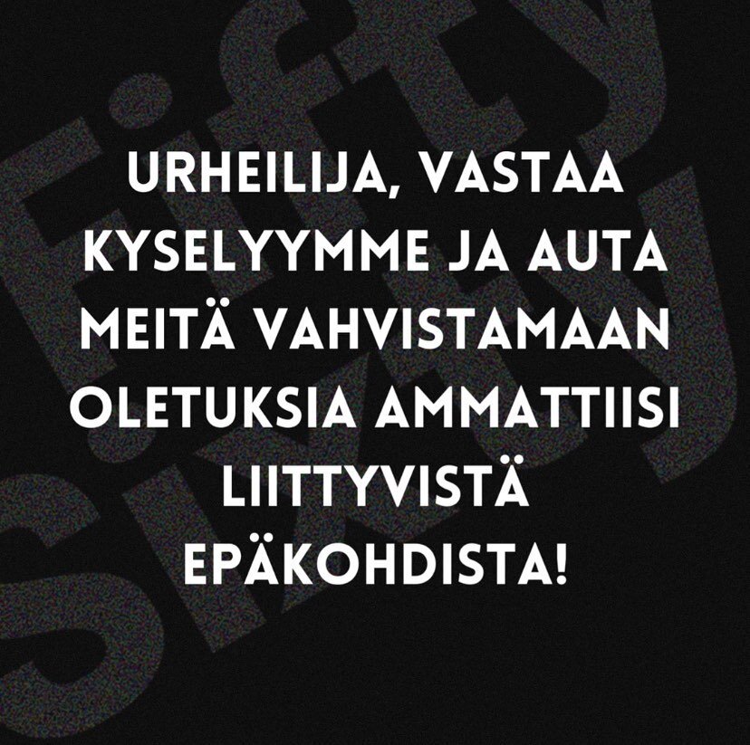 Meill&auml; kaikilla on omaan taustaamme ja historiaamme peilaten oma n&auml;kemyksemme siit&auml;, mik&auml; urheilijan ammatissa on pieless&auml;. Halusimme varmistua siit&auml;, ett&auml; meid&auml;n oletuksemme ovat n&auml;ist&auml; ongelmista ov