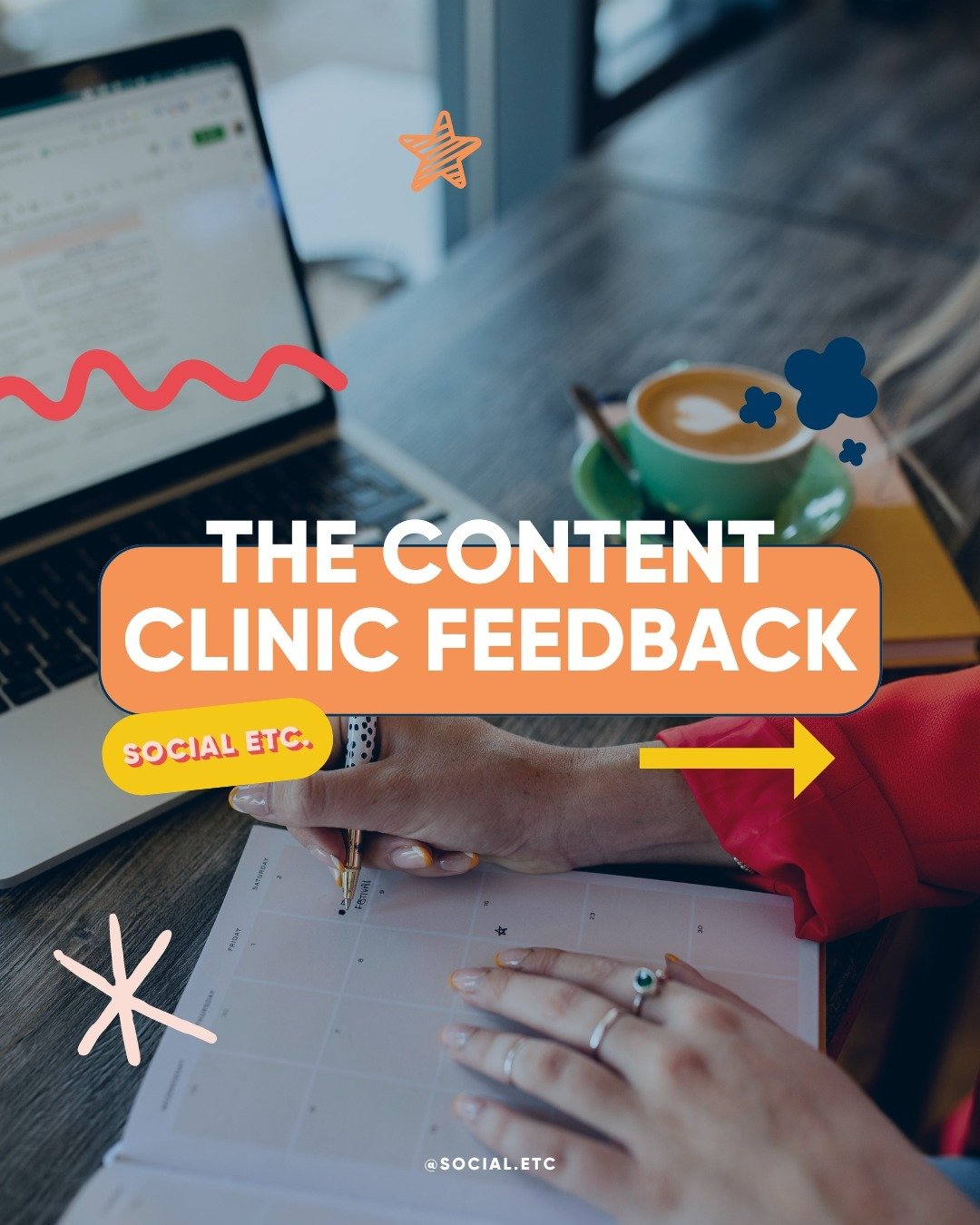 SWIPE for incredible client feedback ➡️ This is what The Content Clinic members had to say ➡️

Why do my members love The Content Clinic? 🧡

- They go away feeling INSPIRED
- It provides accountability for them to create high-impact content
- They g