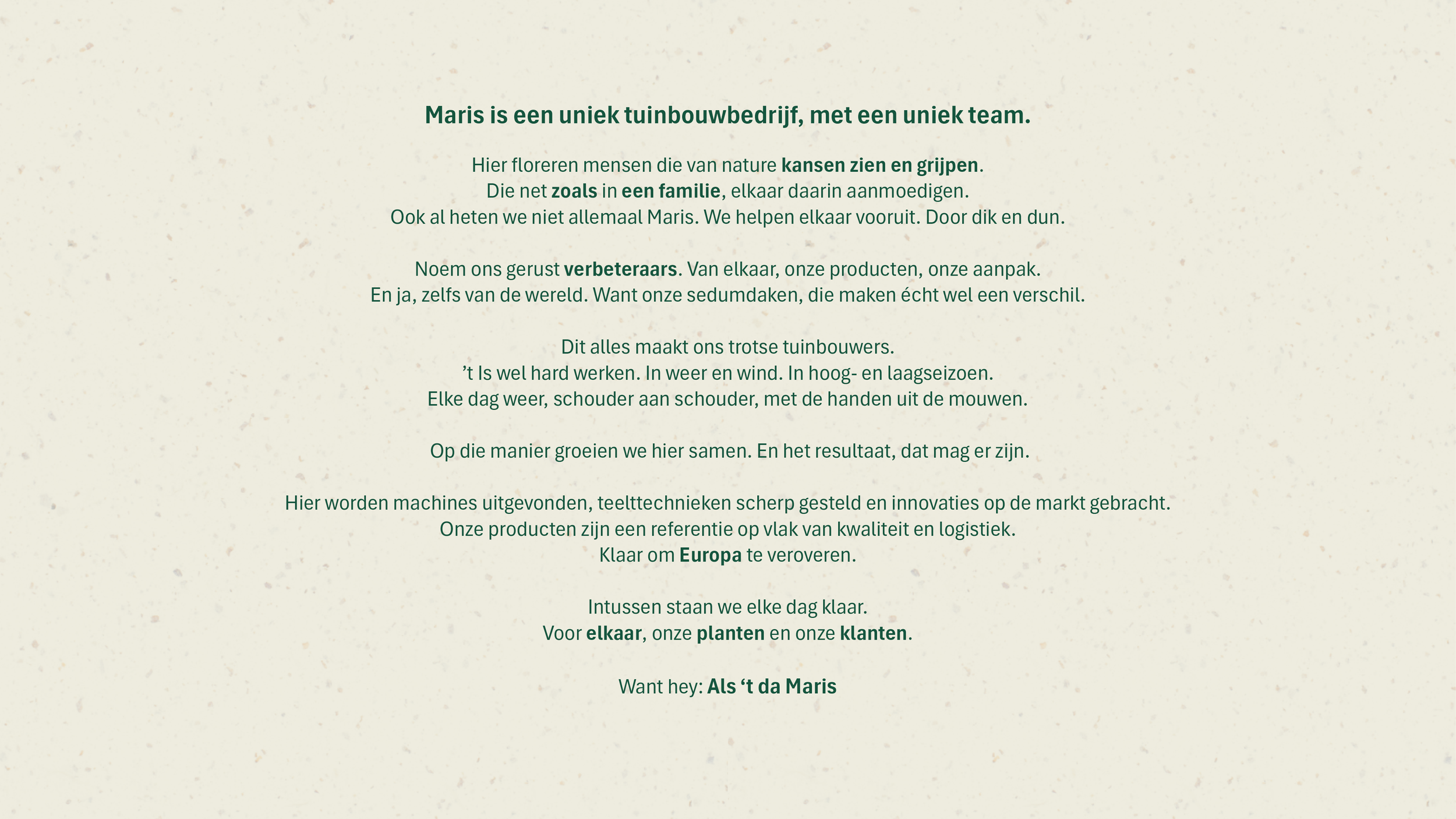 Employer Brand Story Maris Green Solutions