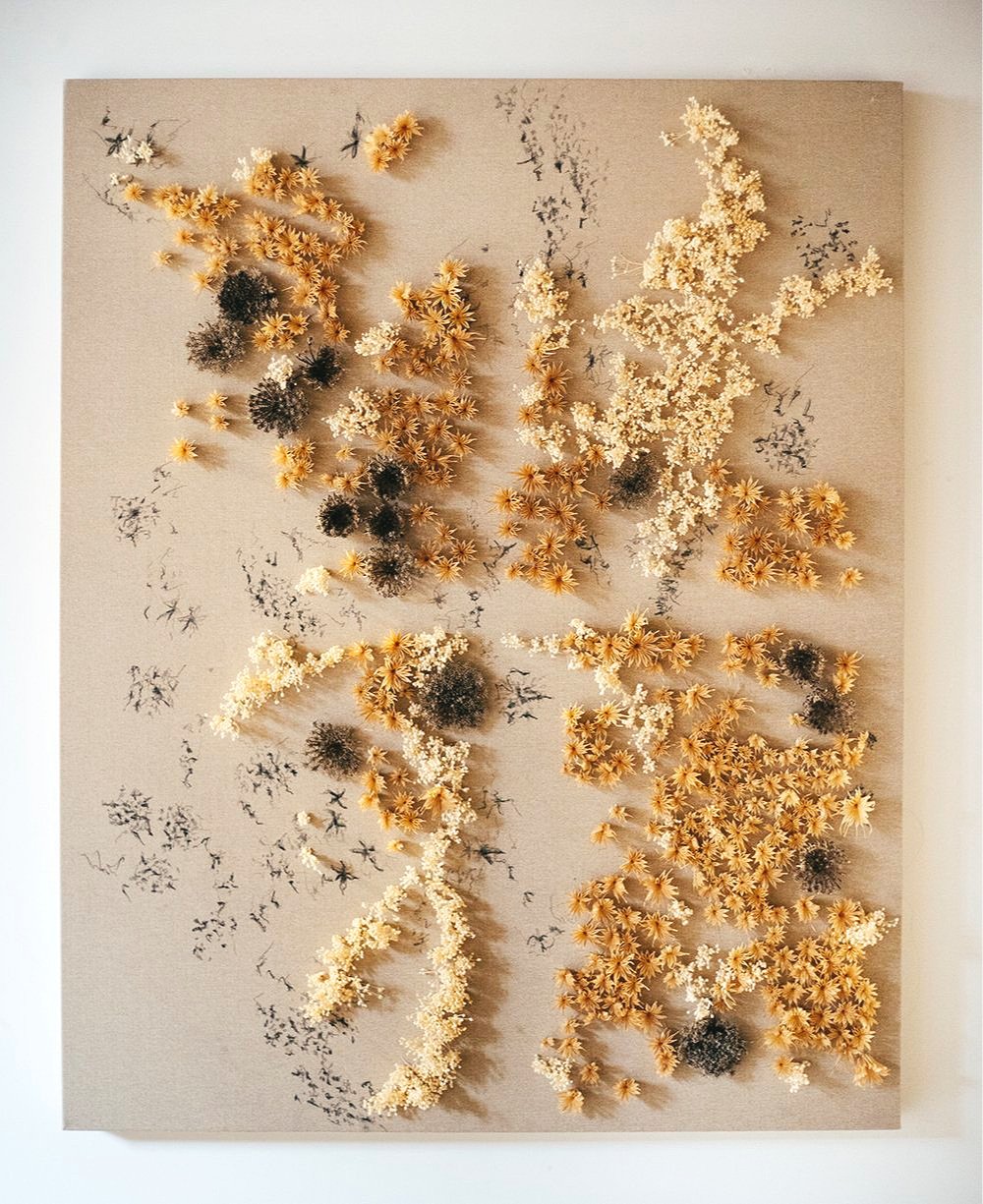 Title: "AU NATURELLE SERIES."
Medium: Mixed Media.
Dimensions: 90cm x 100cm x 4cm.