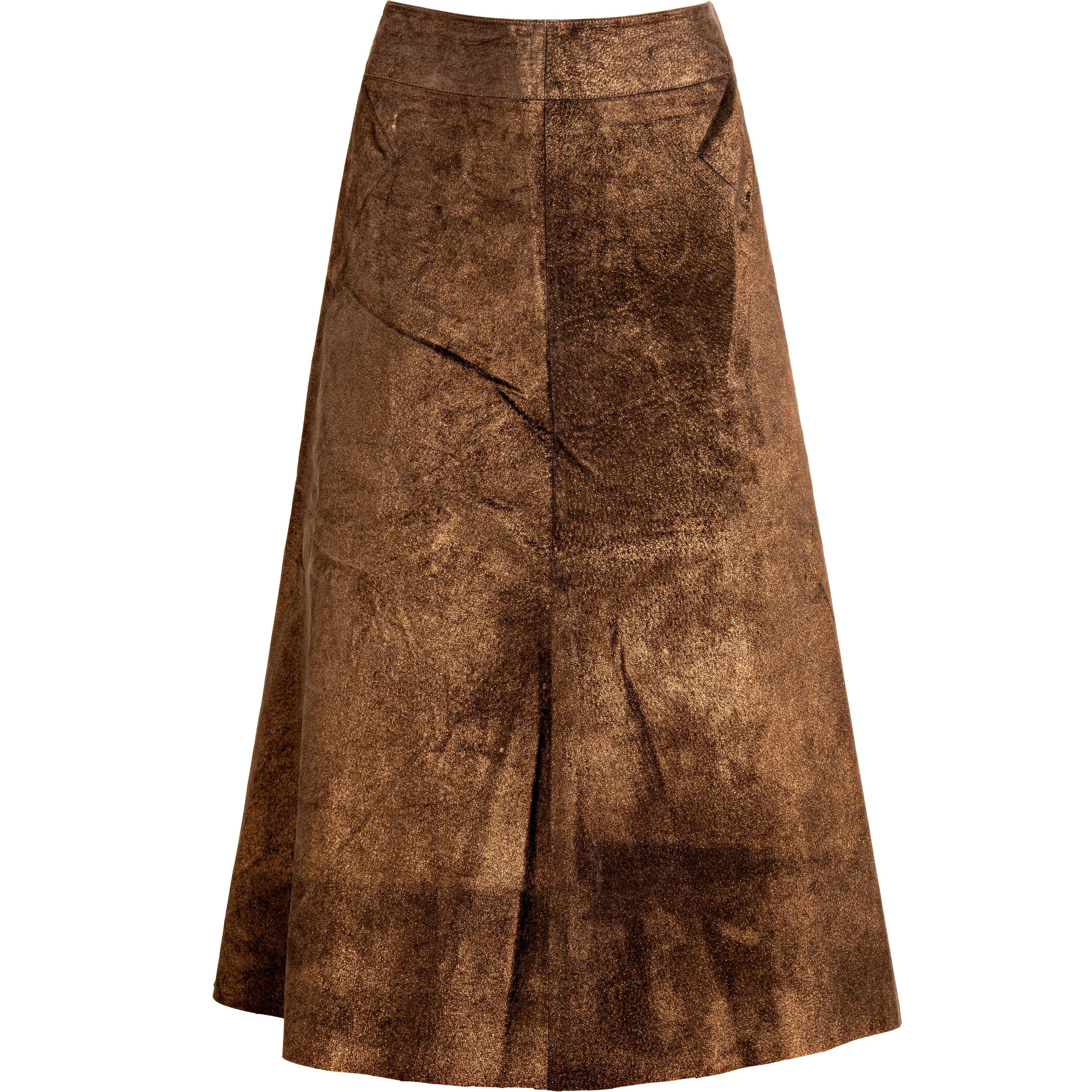 Chanel  | Fall 1999 Runway Metallic Leather Skirt