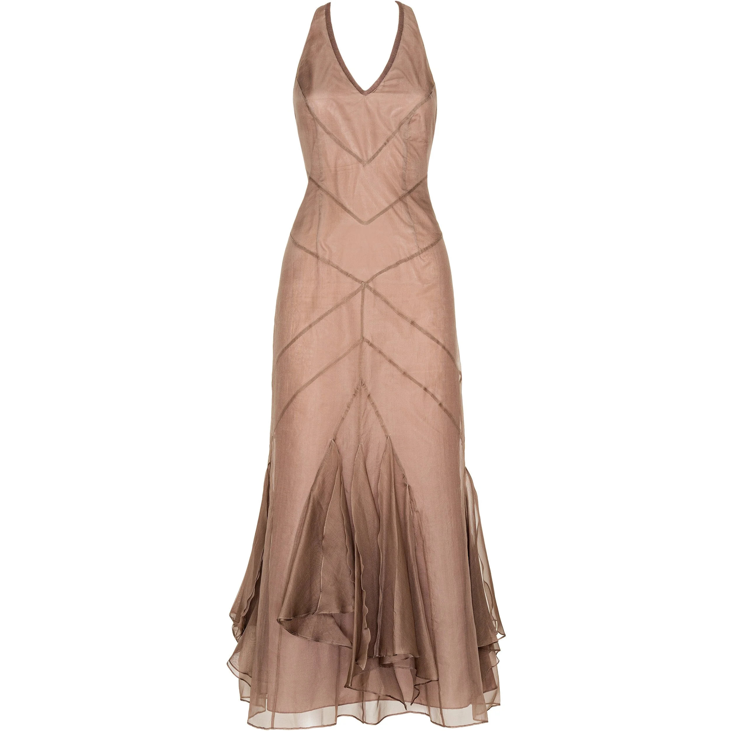 Roberto Cavalli | Sheer Silk Halter Gown