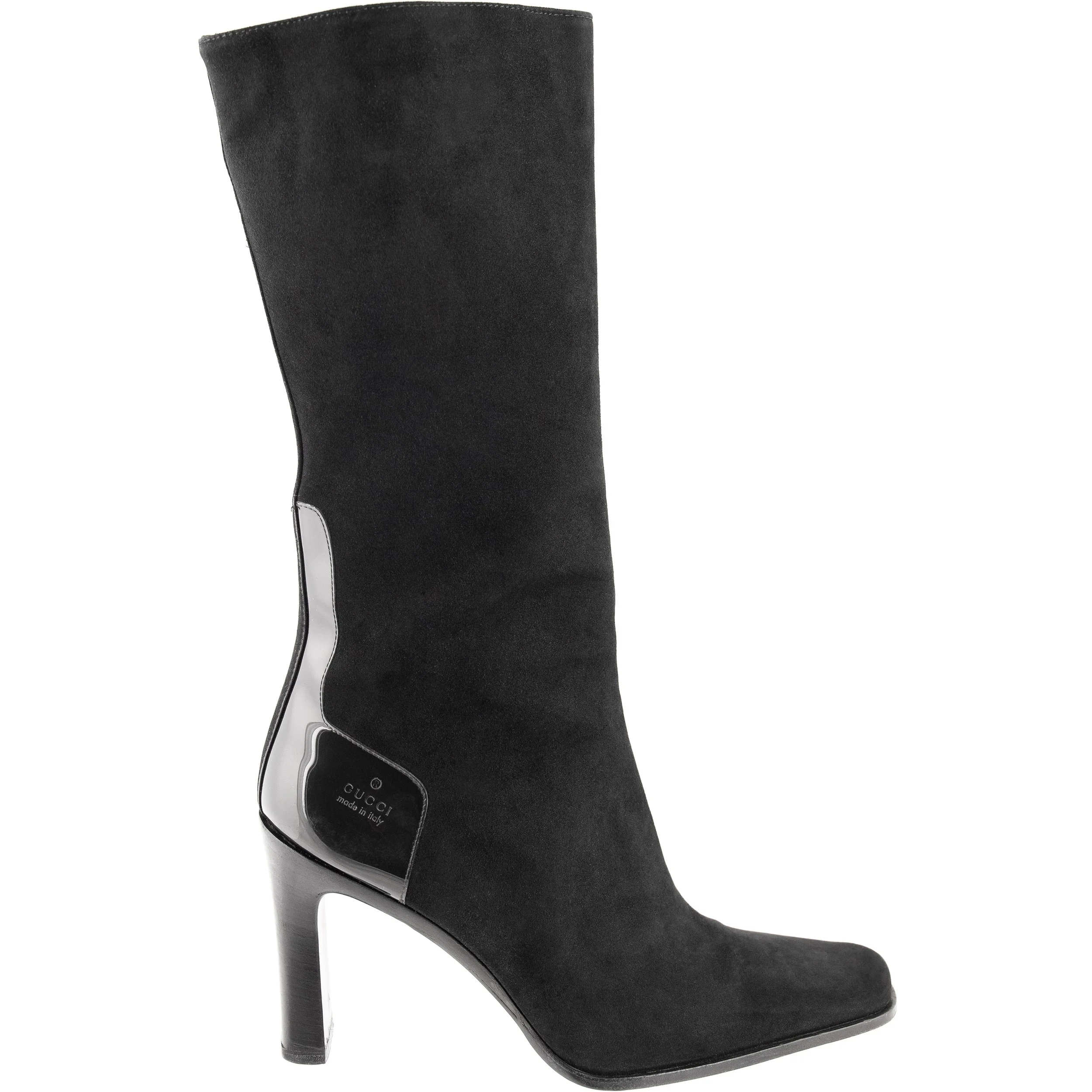 Gucci | Suede Patent Leather Heel Boots