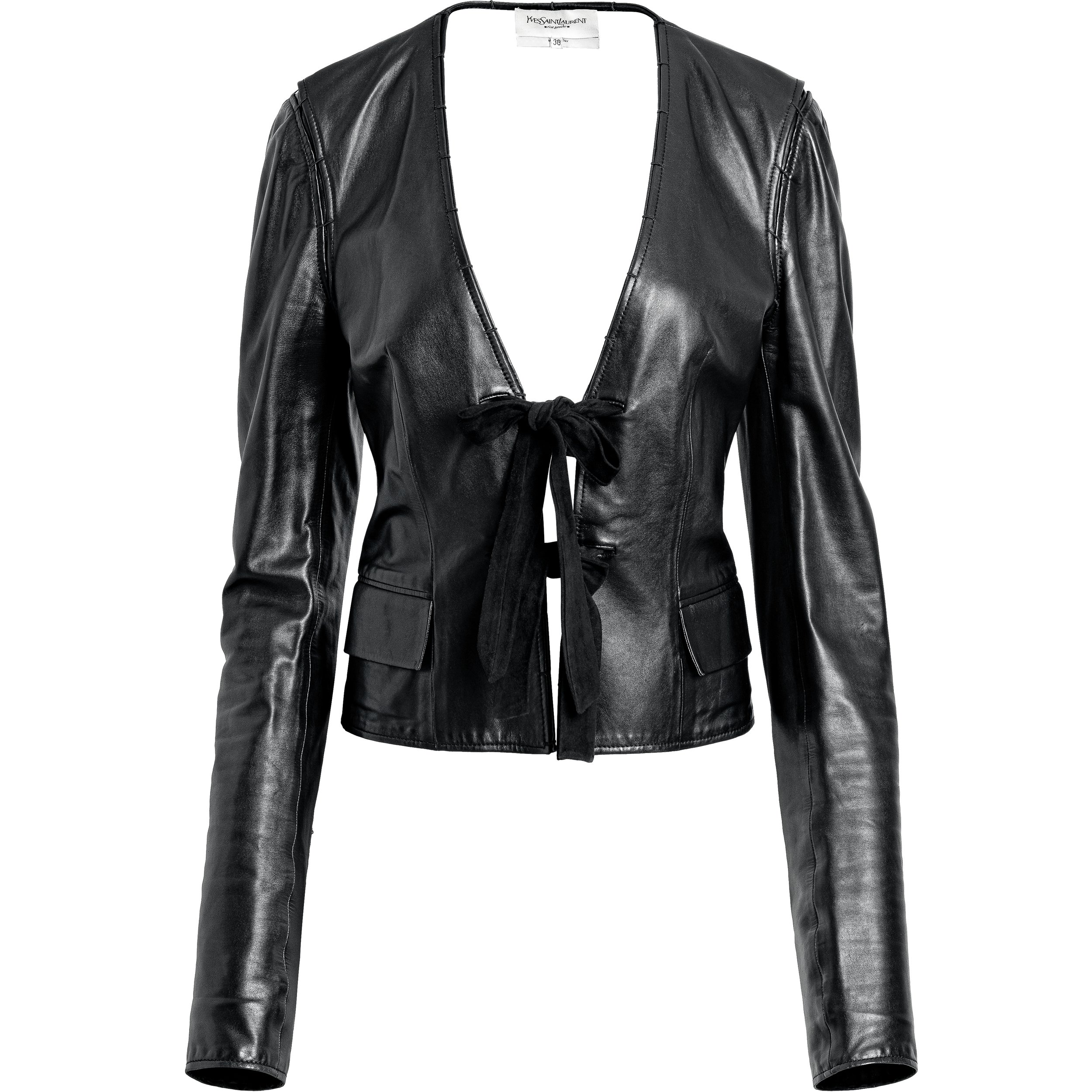 Yves Saint Laurent  | Fall 2002 Suede Bow Leather Jacket