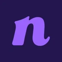Purple lowercase letter 'n' on a dark purple background