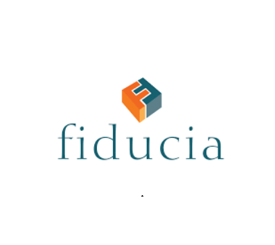 Logo with a 3D cube icon in orange and teal above the company name.