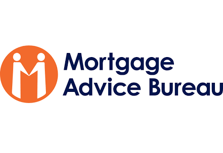Logo of the Mortgage Advice Bureau featuring an orange circle with white abstract figures holding a document, accompanied by the organization name in navy blue text.